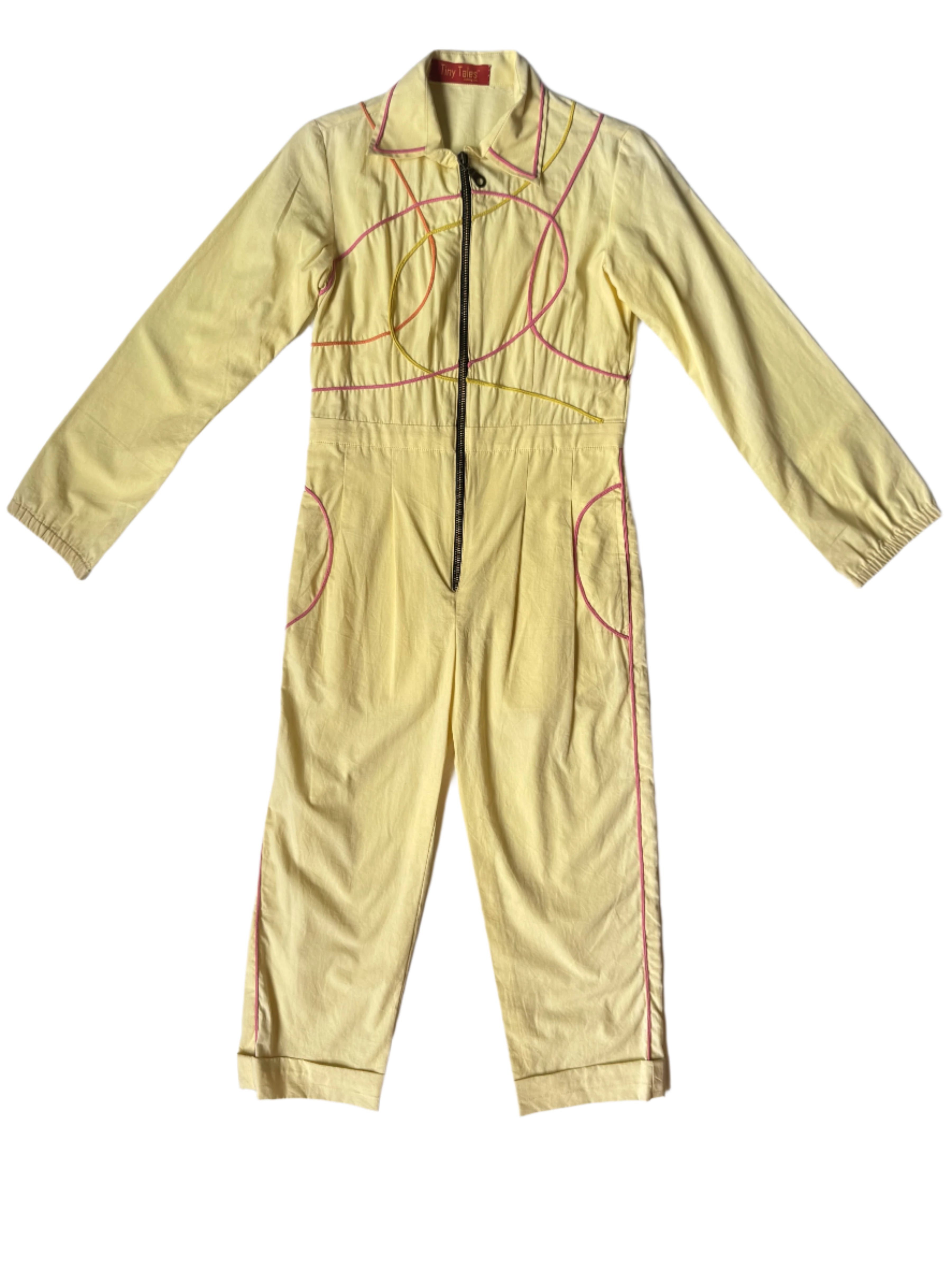 Pastel Yellow Cord Jumpsuit